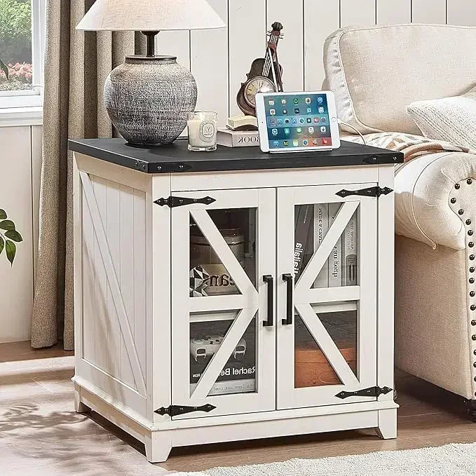 Rustic Farmhouse Coffee Table With Built In Charging Port