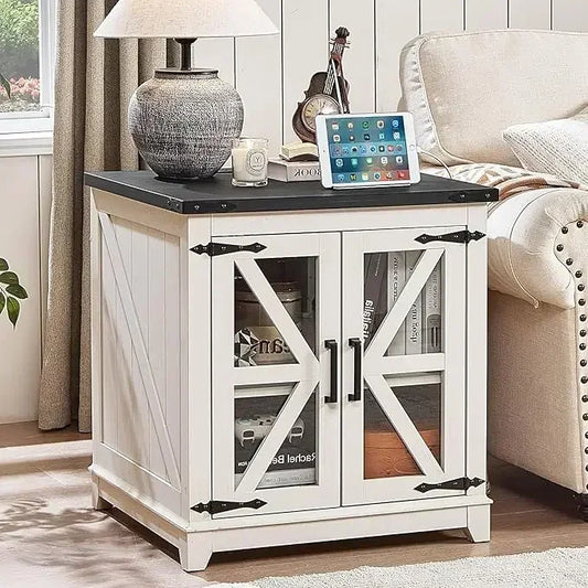 Rustic Farmhouse Coffee Table With Built In Charging Port