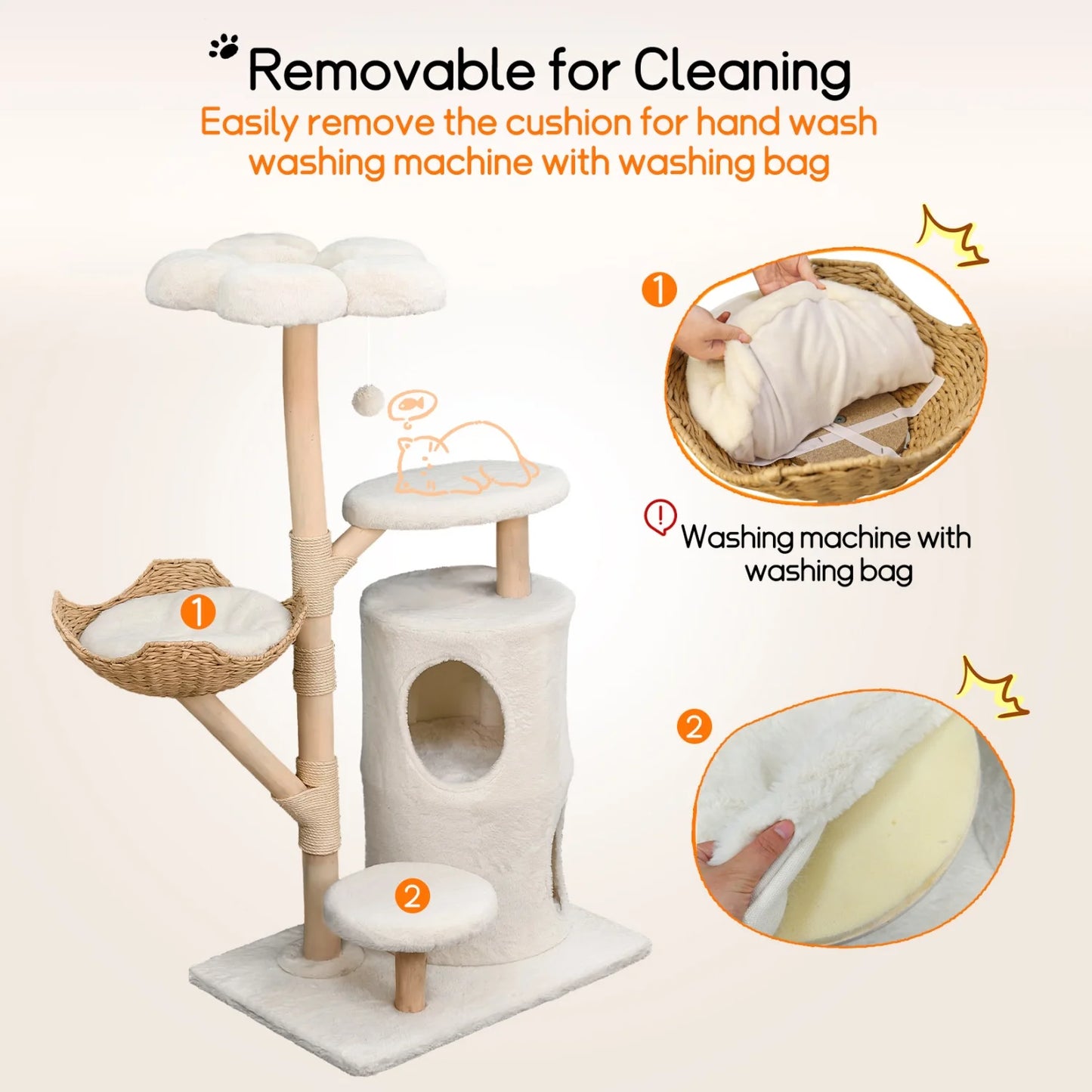 BINGOPAW 5-Tier Cat Tree &amp; Condo with Sisal Scratching Posts