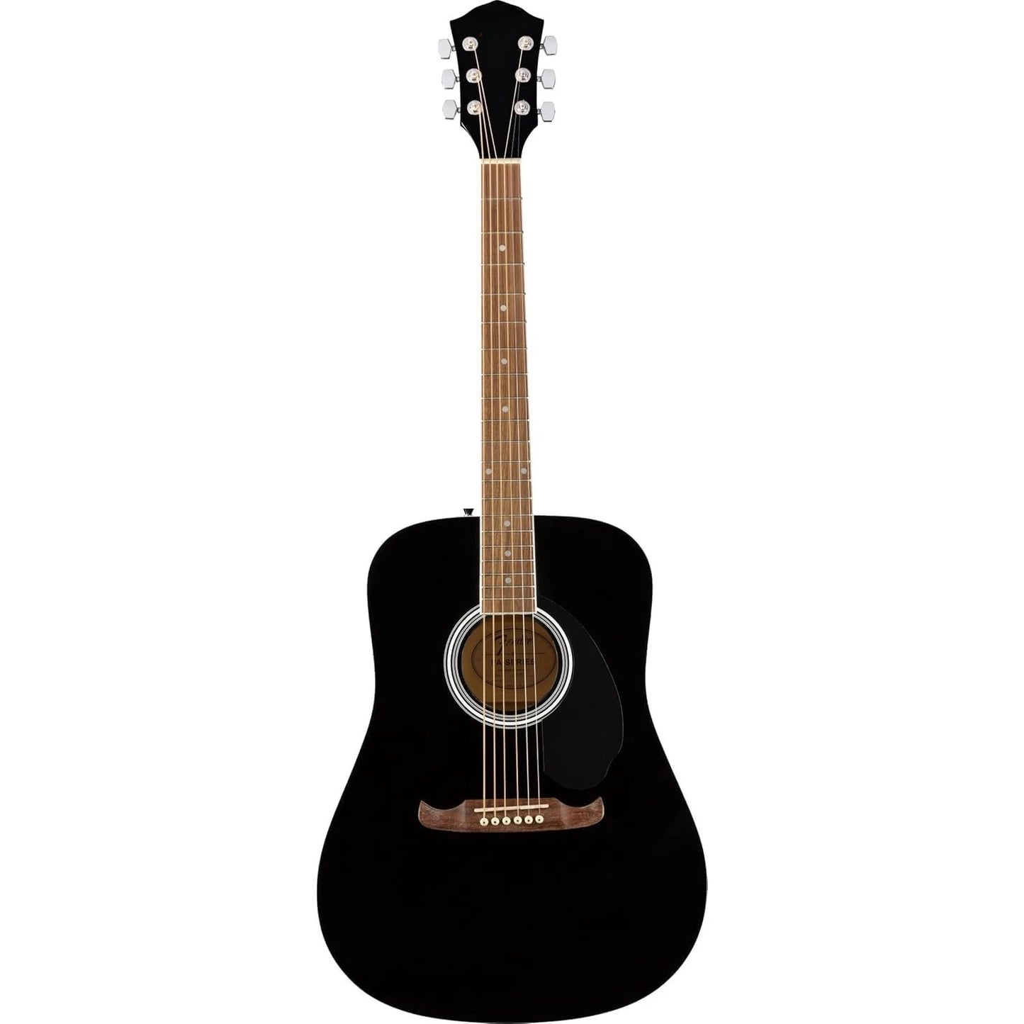 Dreadnought Acoustic Guitar - Black Bundle with Gig Bag, Tuner, Strap, Strings, Picks, Fender Play Online Lessons, and Austin