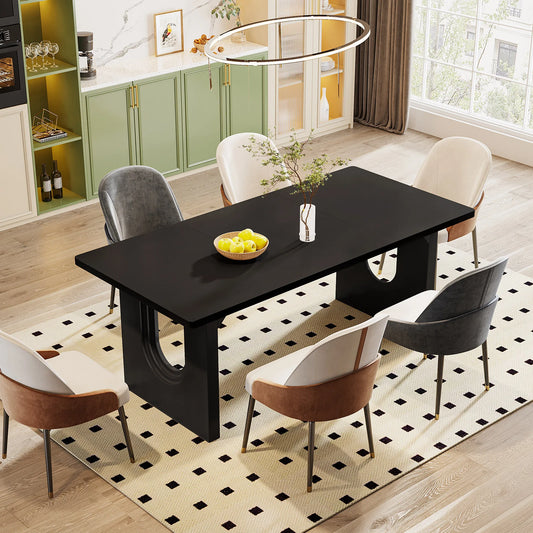Tribesigns Modern Wood Pedestal Dining Table For Six