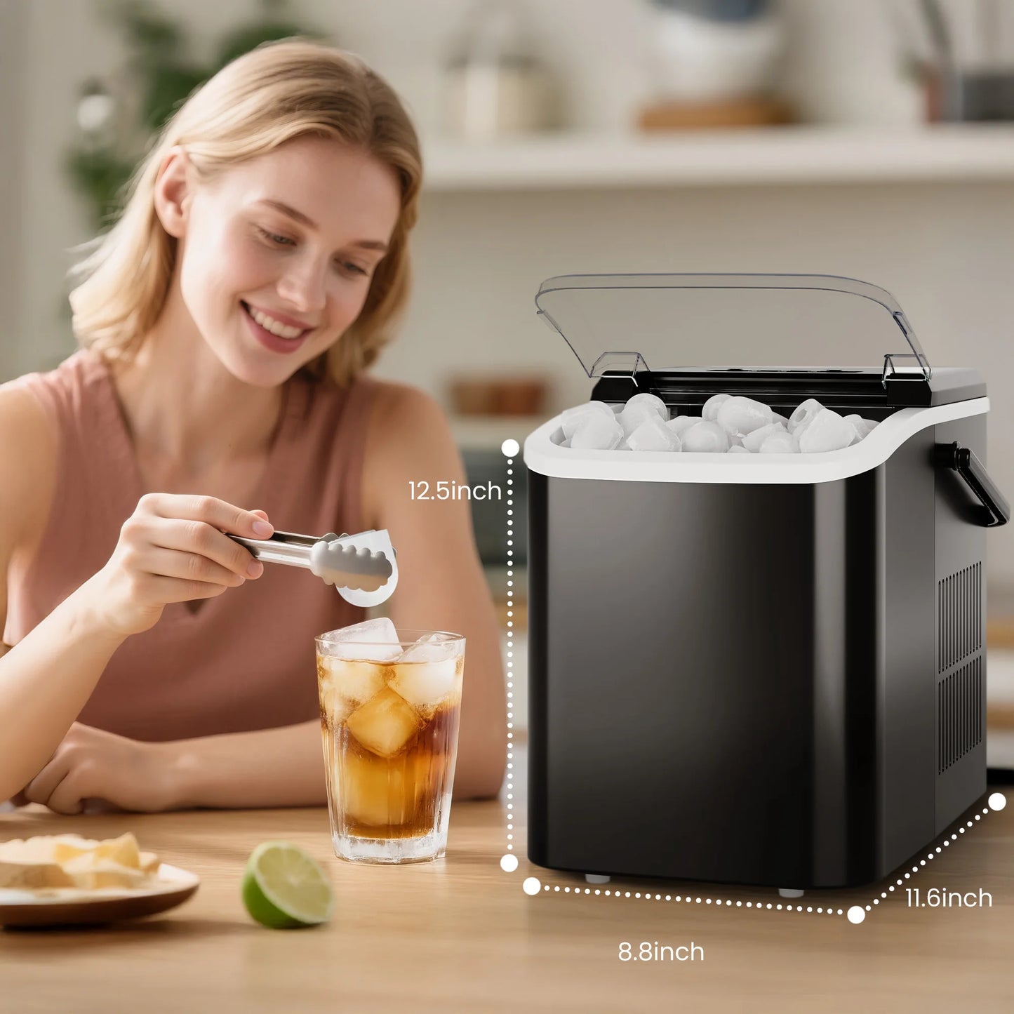 Countertop Bullet Ice Maker – 26.5 lbs/Day, Self-Cleaning