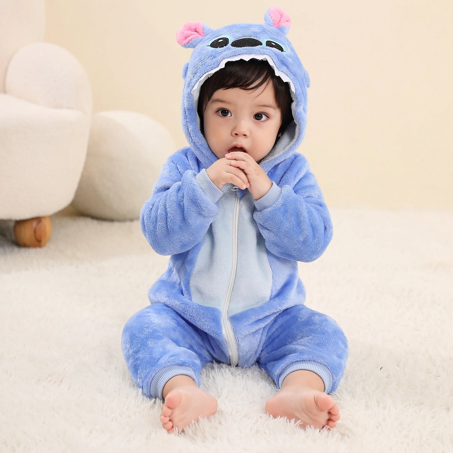 Stitch Kigurumi Romper For Babies And Kids Unisex Jumpsuit