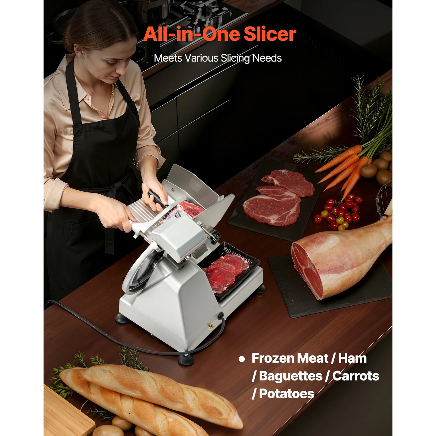 320W Commercial Meat Slicer With SUS420 Blade For Precise Slicing