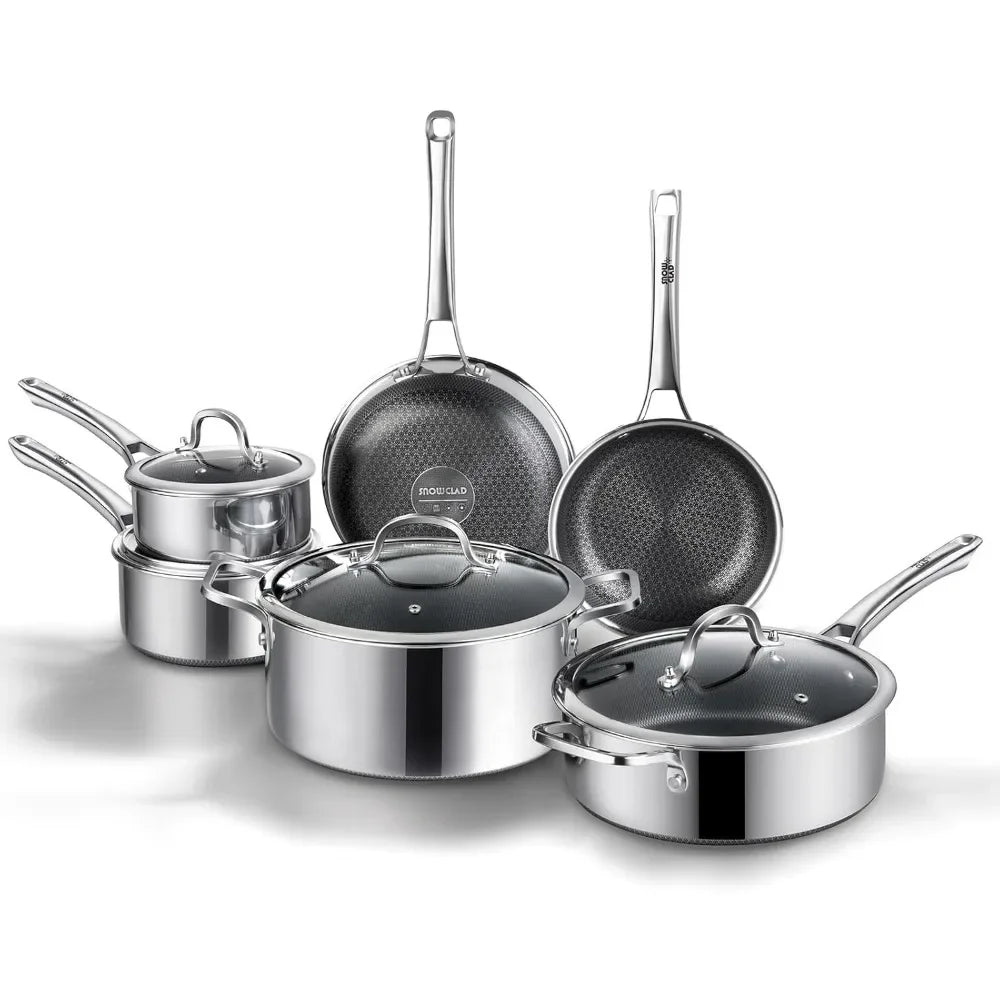 Non Stick Hybrid Stainless Steel Cookware Set for Effortless Cooking