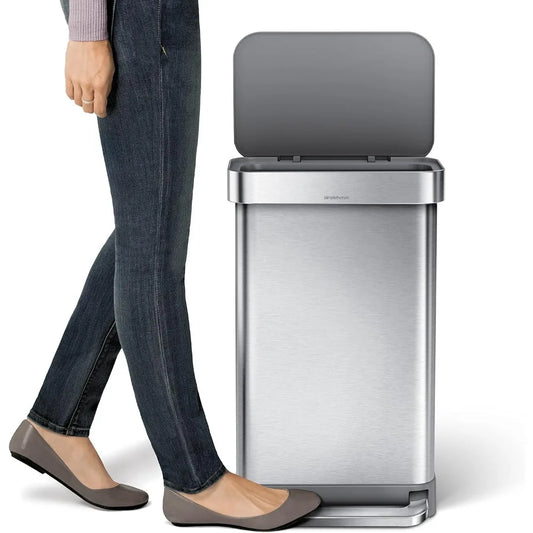 Hands-Free Kitchen Step Trash Can with Soft-Close Lid