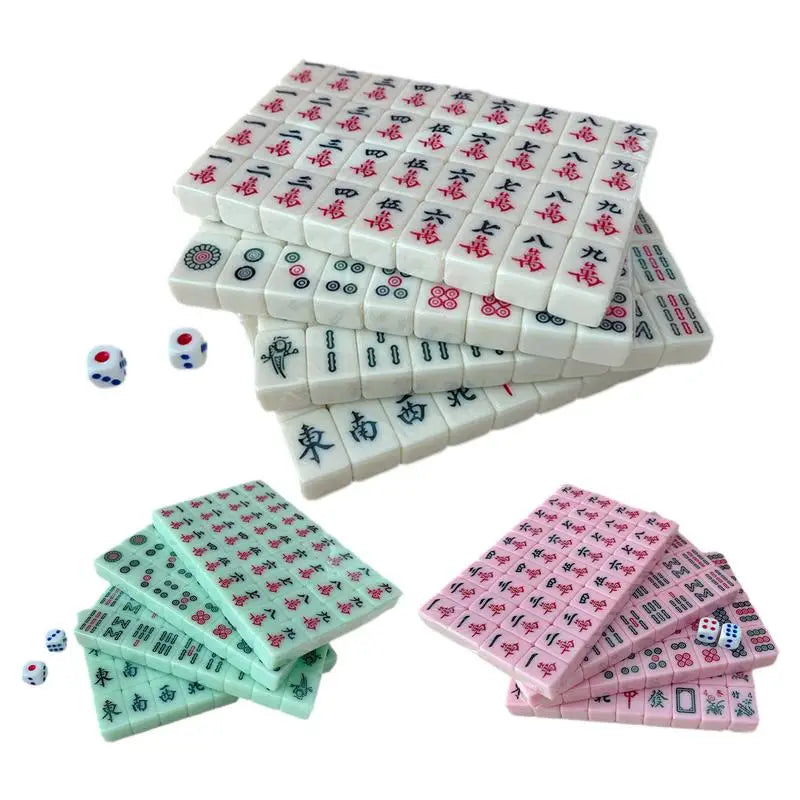 Portable Mini Mahjong Set For Travel And Camping Fun