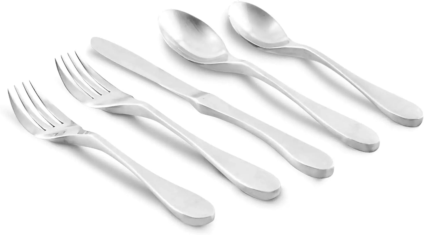 Matte Flatware Set In Durable Stainless Steel For Everyday Dining