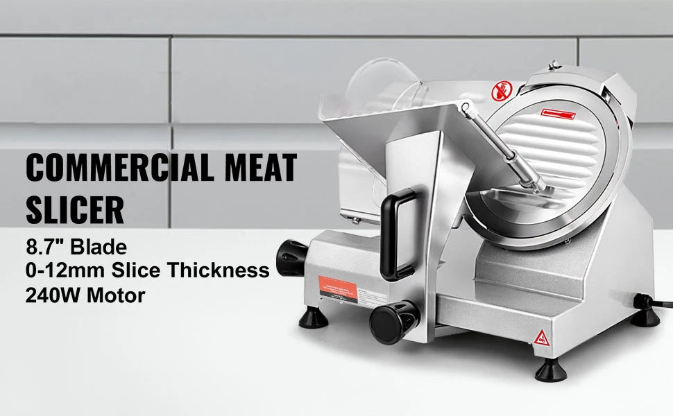 Electric Deli Slicer With Adjustable Thickness For Meats And Cheeses