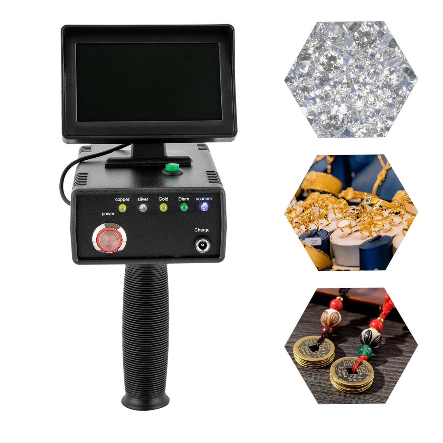 Durable Metal Detector Gold Silver Copper Diamonds With LED
