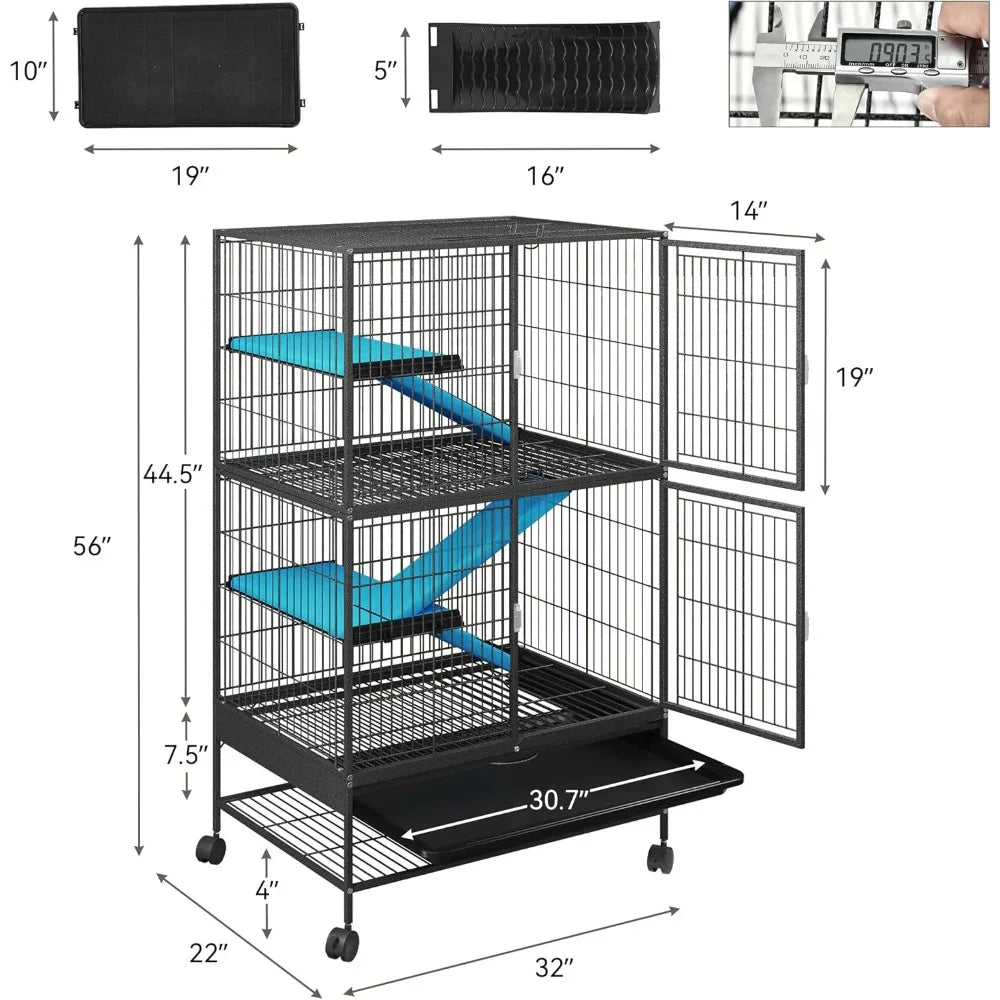 Metal Multi Tier Small Animal Cage For Rats Ferrets