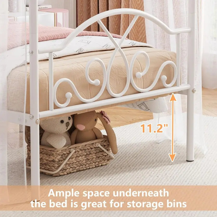 Canopy Bed Frame With Headboard And Footboard Four Poster Design