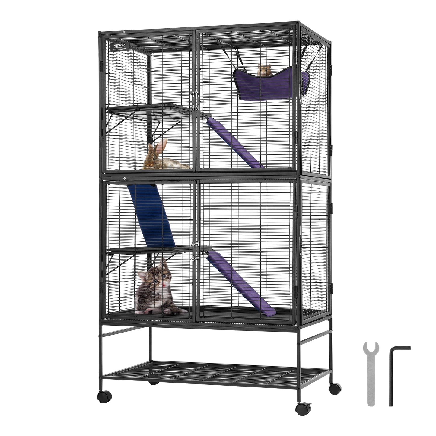 Rolling Metal Ferret Cage With Four Tier Critter Nation Habitat