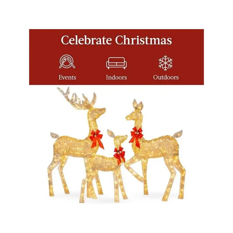 Lighted Christmas Reindeer Family Set Outdoor Decor