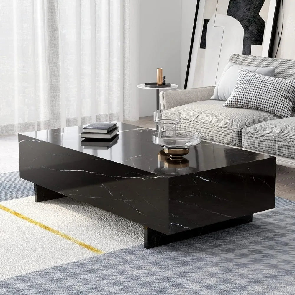 Marble Rectangle Coffee Table For Modern Living Rooms