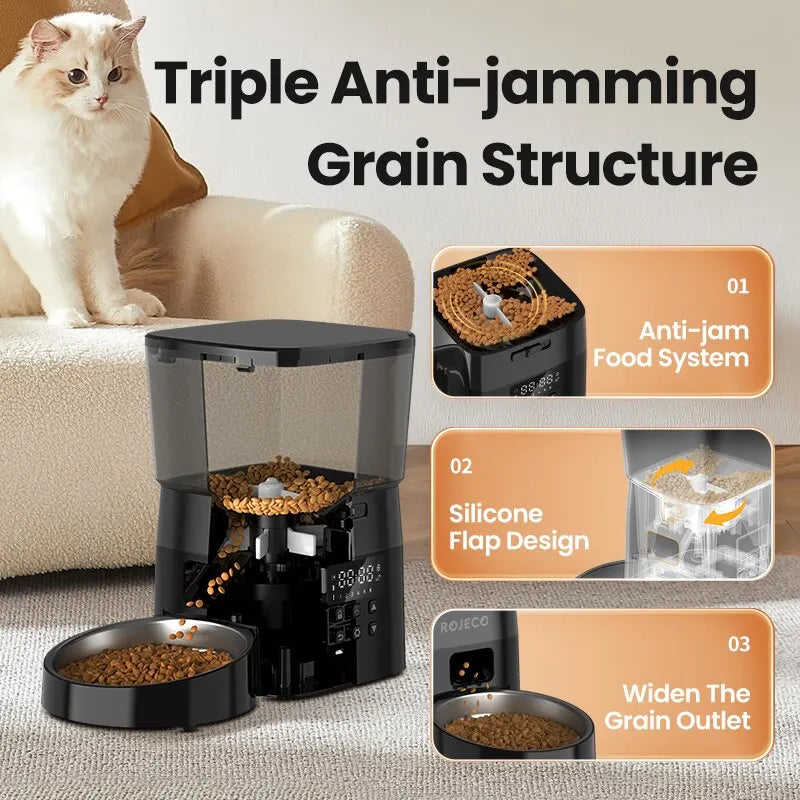Rojeco Automatic Pet Feeder For Cats With Smart Control