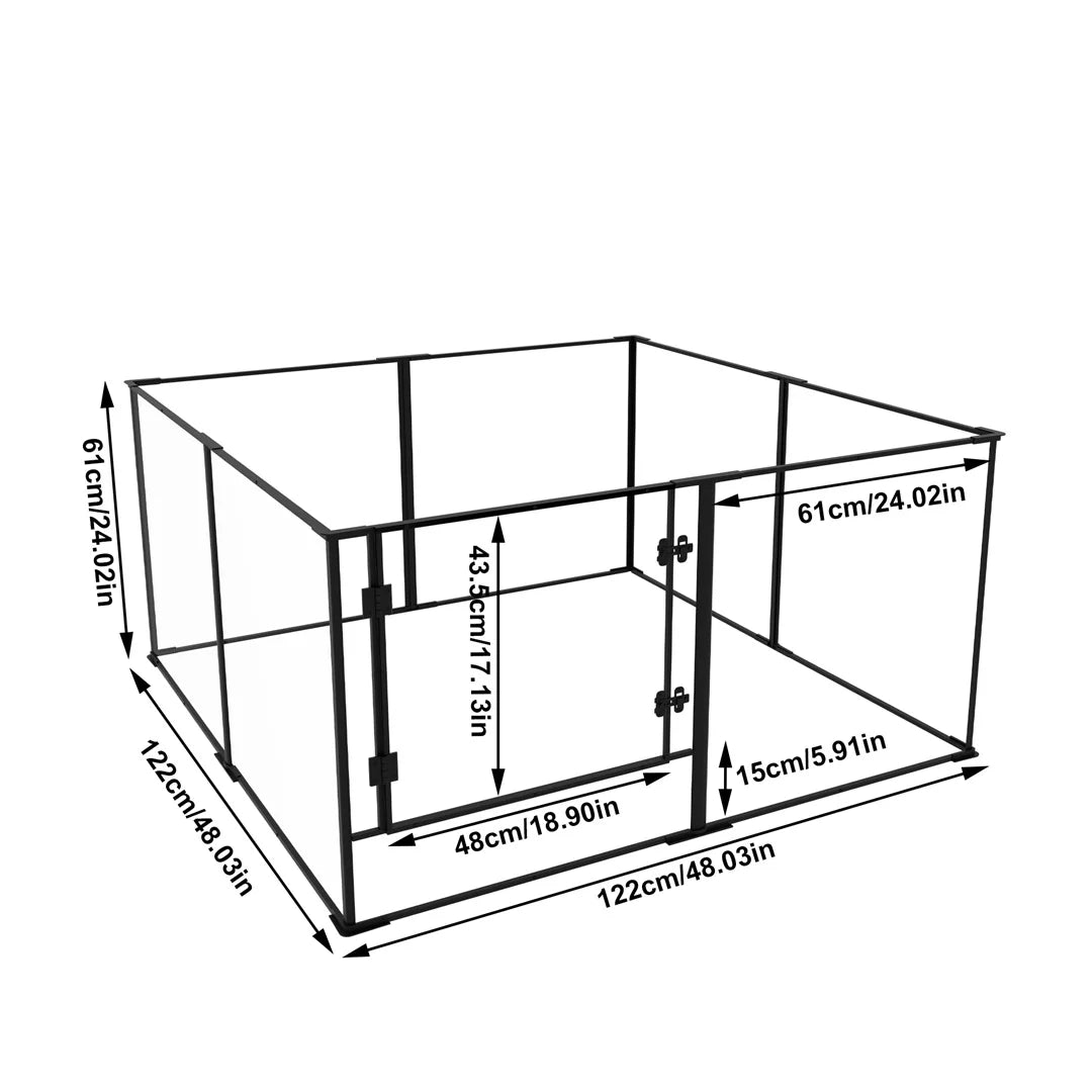 8-Panel Clear Indoor Pet Playpen – 24″ or 30″ High