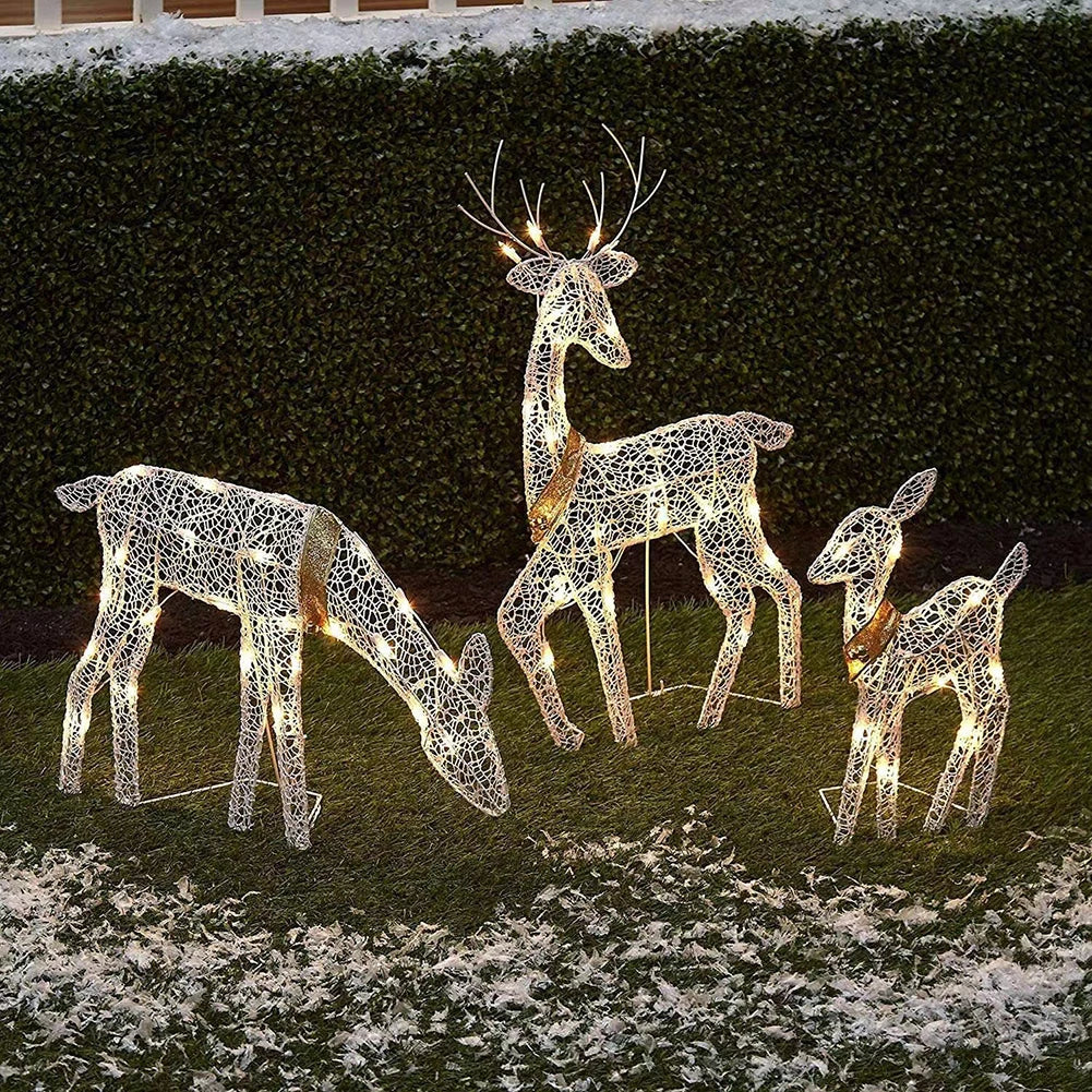 DIY Reindeer Ornaments Battery Powered Iron Art Decor