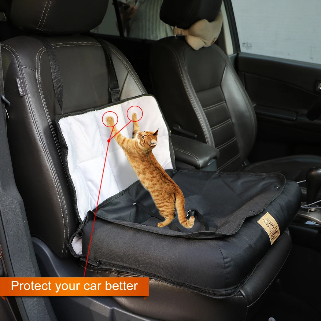 Convertible Water-Resistant Pet Car Seat Cushion With Removable Cover