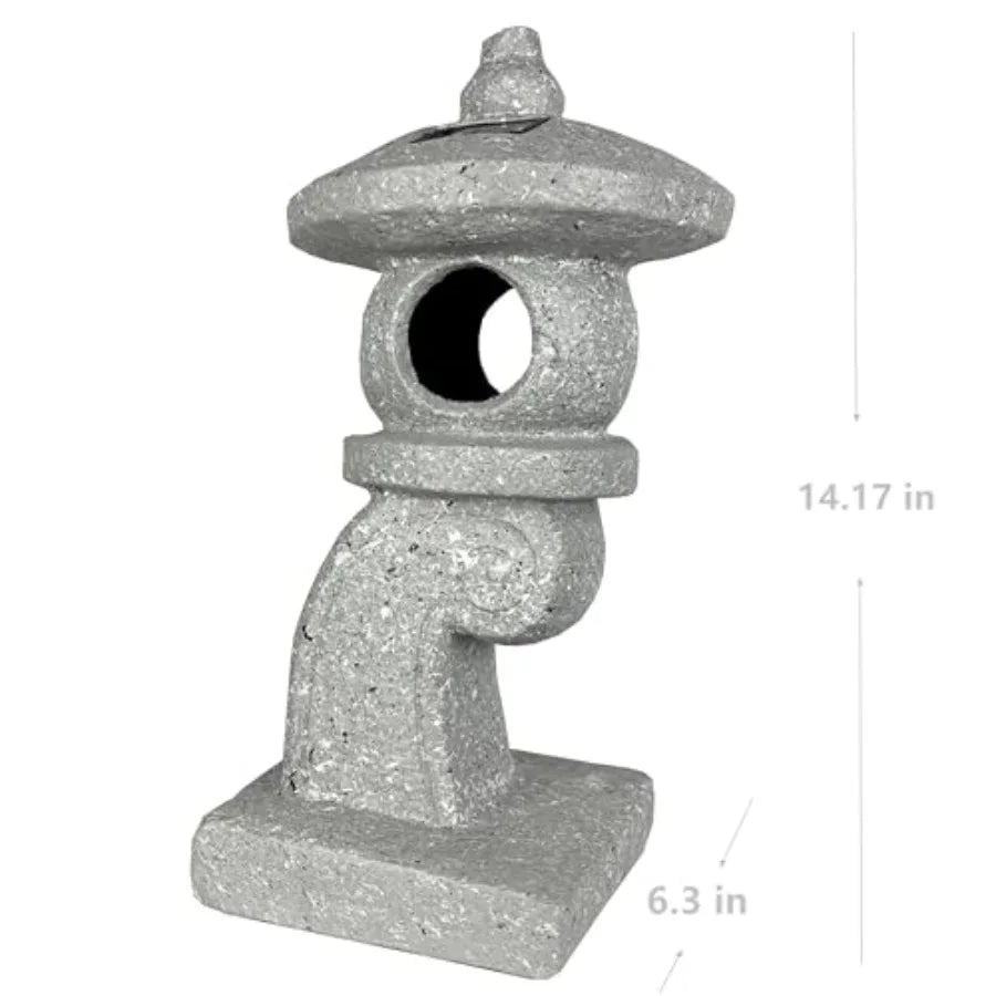 Solar Zen Pagoda Garden Statue With LED Light For Outdoor Decor