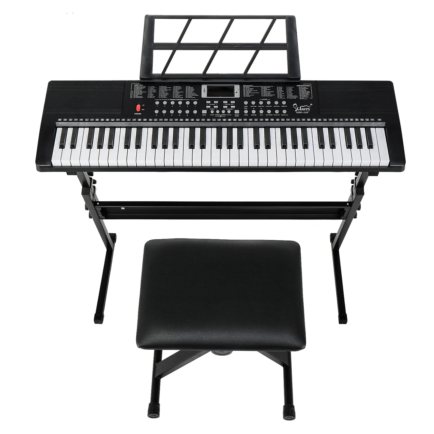 Gep 110 61 Key Keyboard With Led Screen And Accessories
