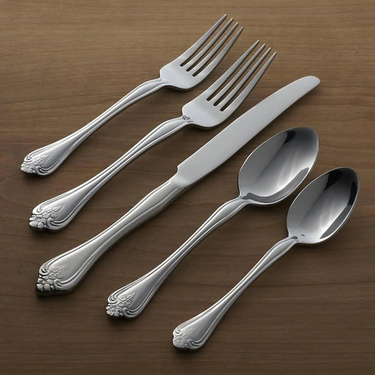 Romantic Floral Flatware Set Stainless Steel Dining