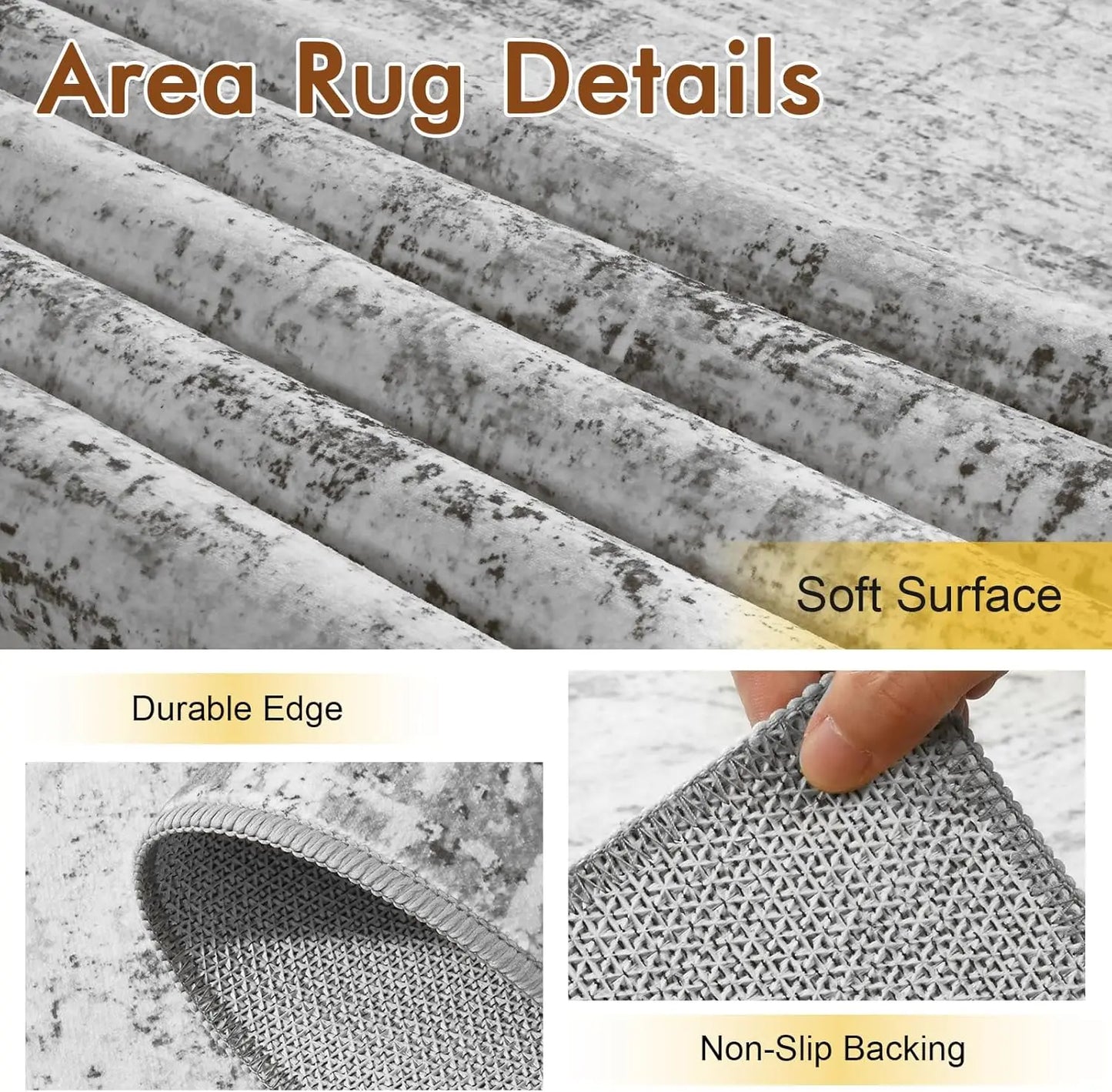 Abstract Area Rug Non Slip Washable For Living Room Decor