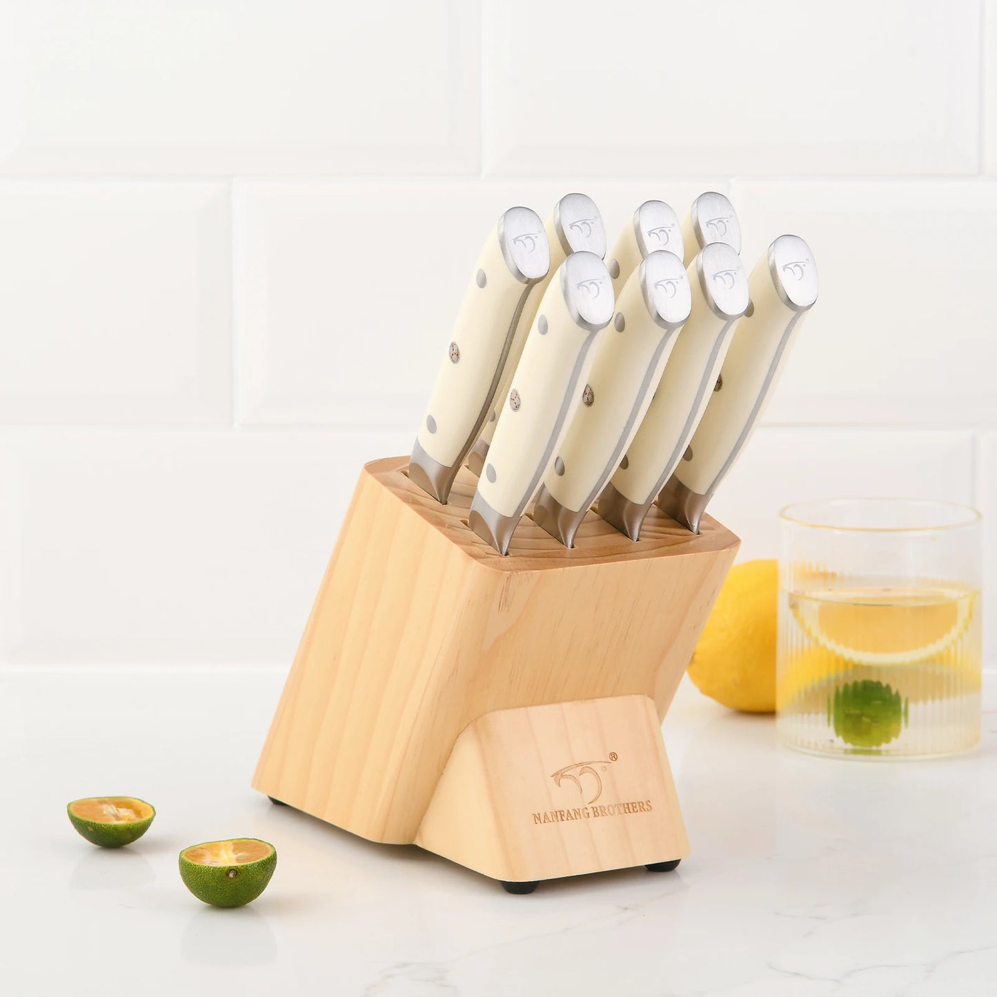 Premium VG10 Damascus Steak Knife Set With Wooden Storage Block