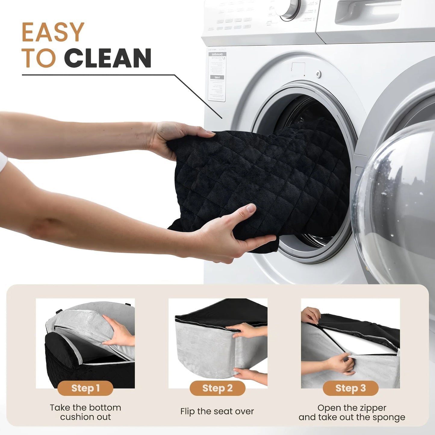 Memory Foam Dog Booster Car Seat With Cooling Mat – Up to 55 lb