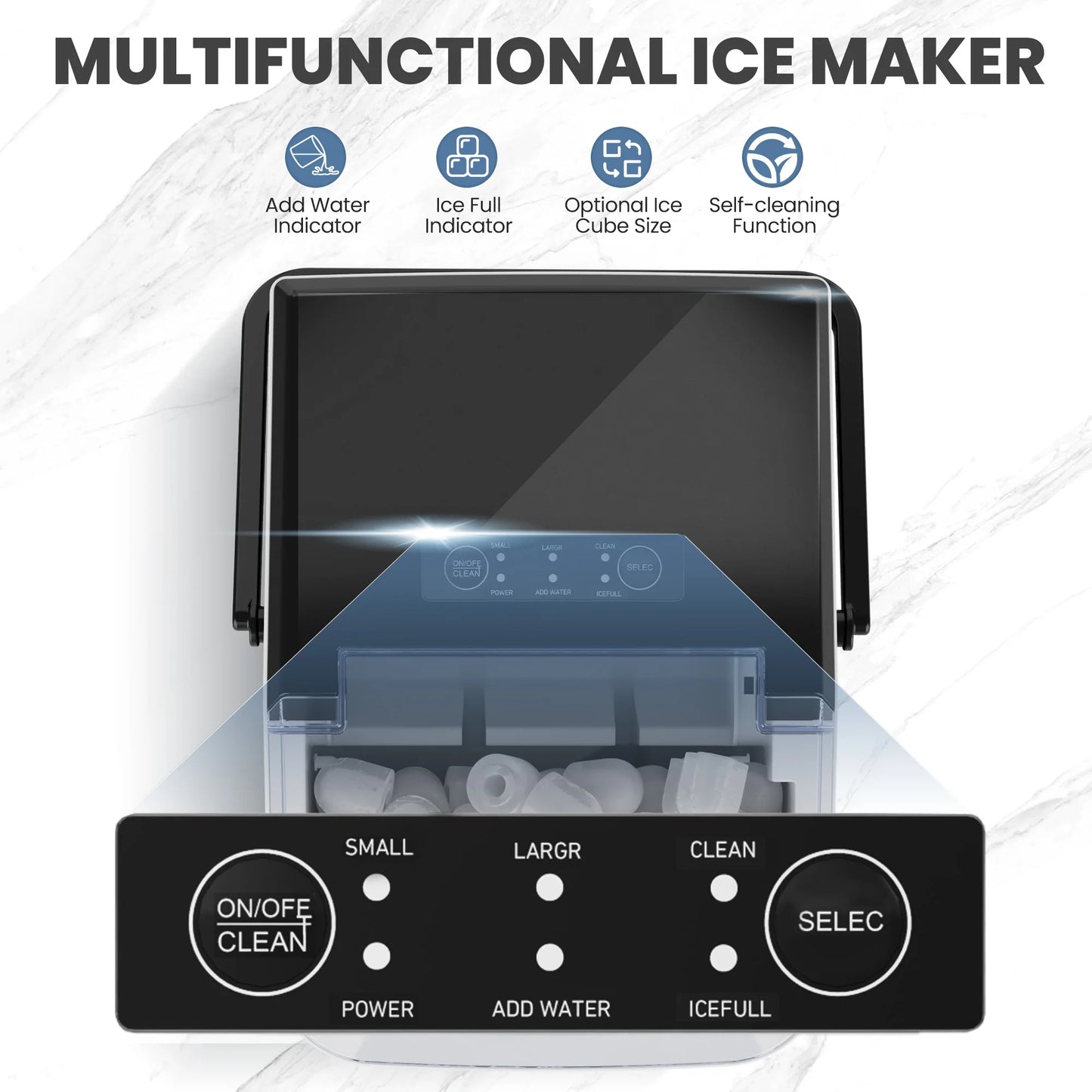 Countertop Bullet Ice Maker – 26.5 lbs/Day, Self-Cleaning