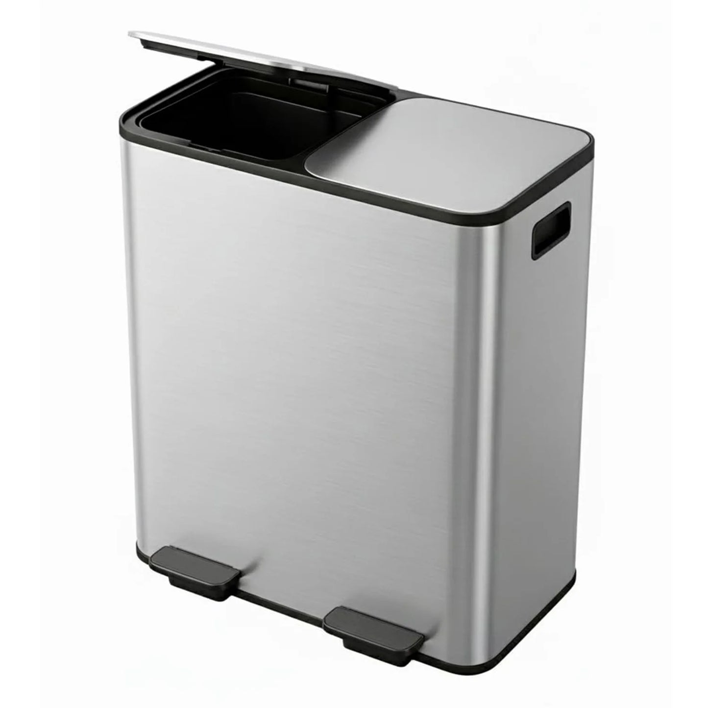 Garvee Dual Stainless Steel Trash Can With Soft-Close Lid