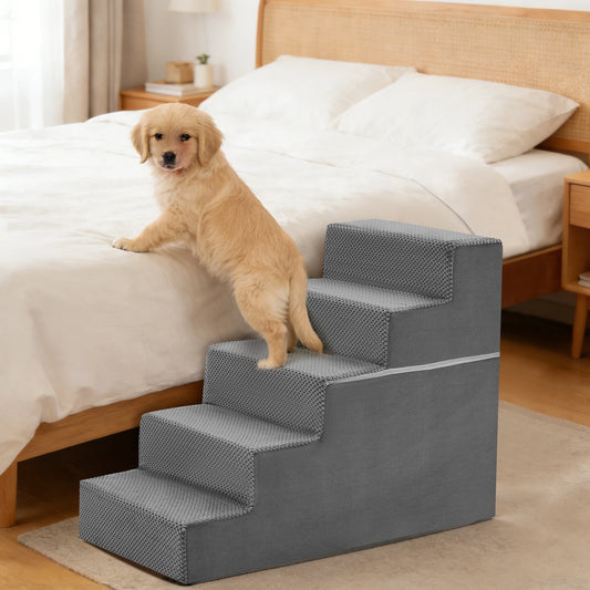 High-Density Foam Pet Stairs With Washable Cover – 3, 4 or 5 Steps