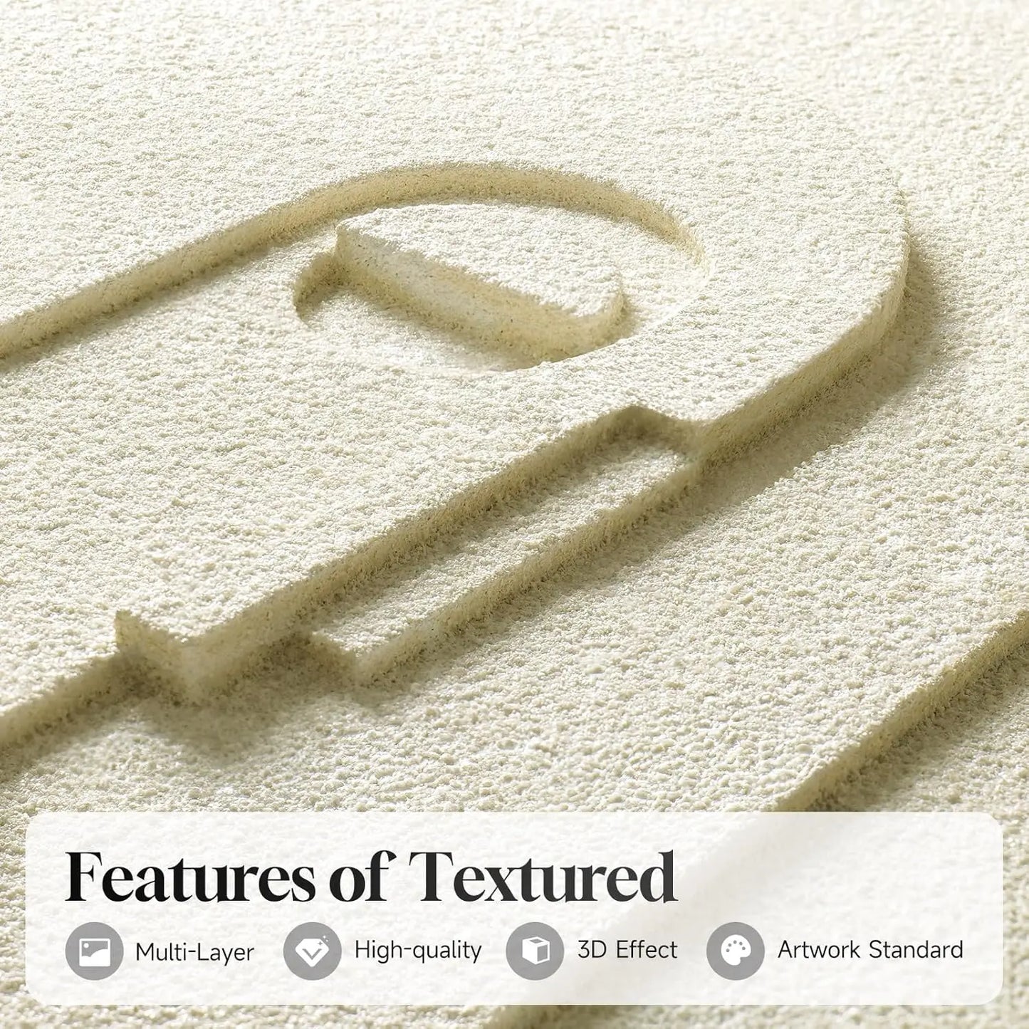 3D Textured Abstract Wall Art Set Modern Geometric Three Piece