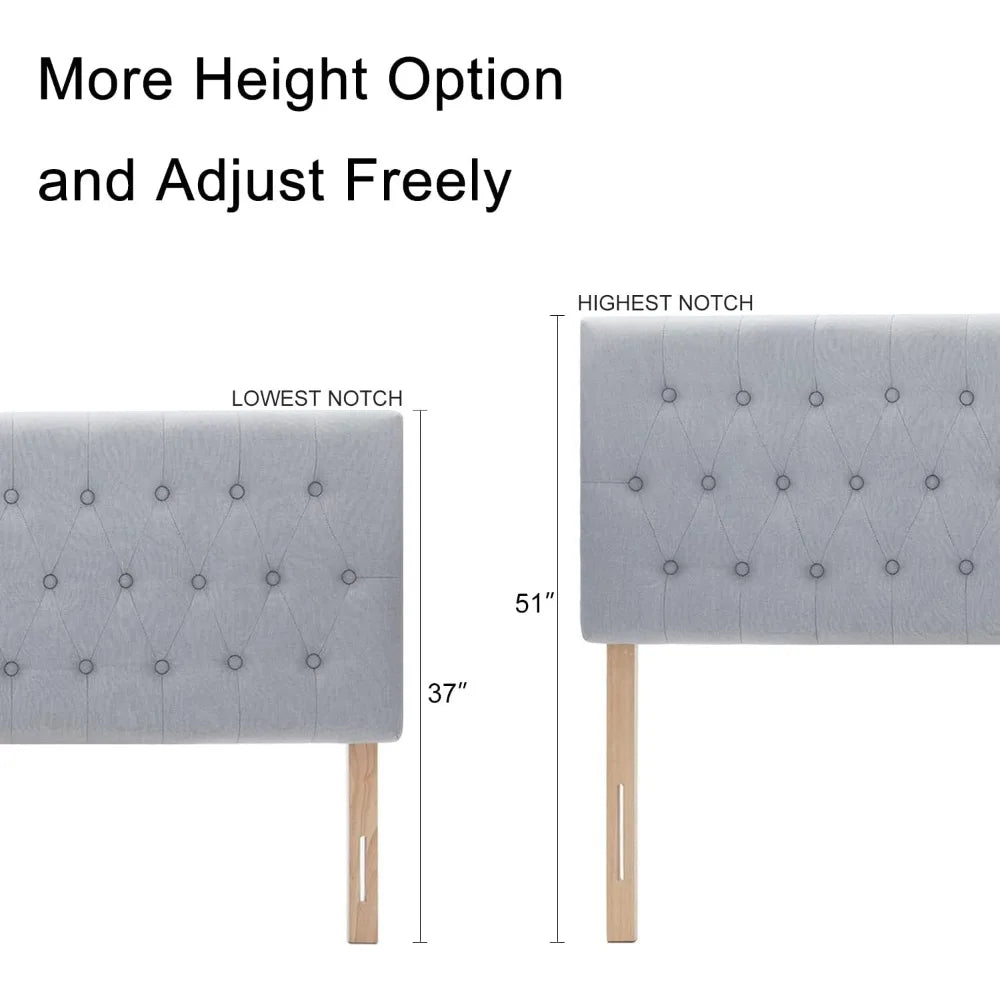 Modern Linen Upholstered Tufted Headboard With Adjustable Comfort