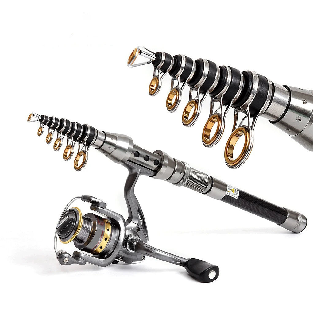 Carbon Travel Spinning Rod Fishing Pole Set for Adventure