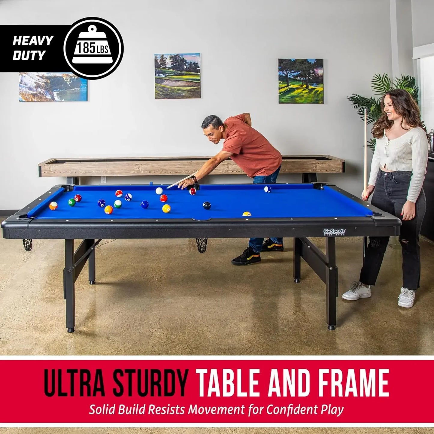 Customizable Portable Pool Table With Balls Cues Chalk