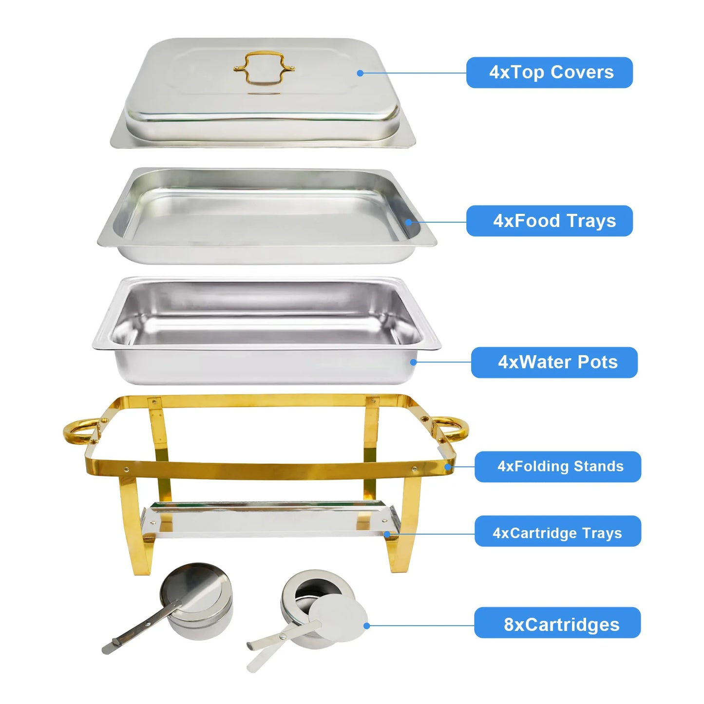 Stainless Steel Chafing Dishes Buffet Set For Catering And Events
