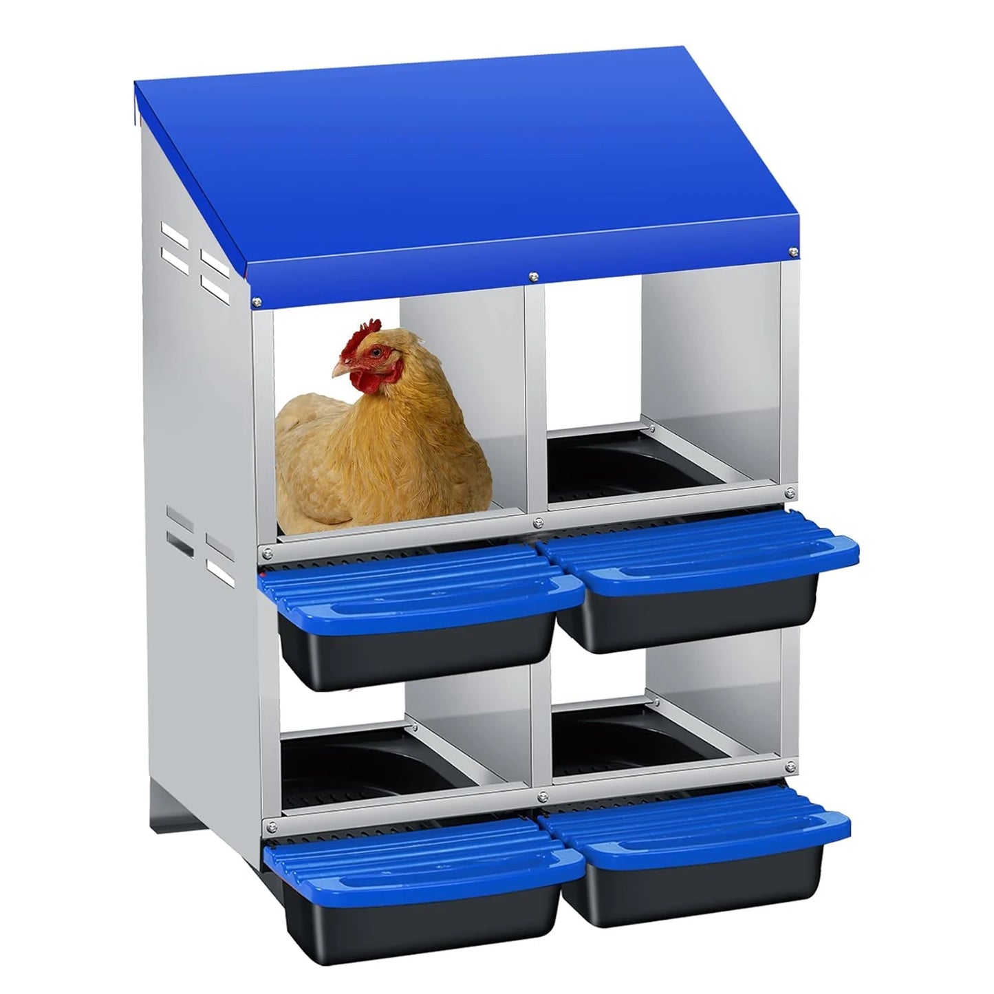 Automatic Rollout Metal Chicken Nesting Box With Collection Tray