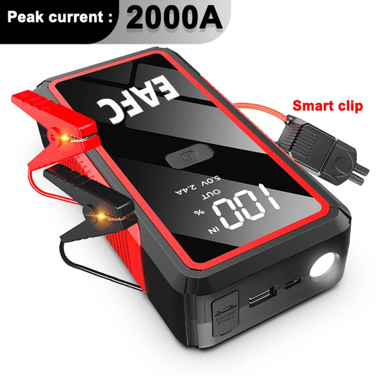 EAFC 2000A Car Jump Start Power Bank 12V Mini Emergency Starter Starter Battery Booster For 6L/4L Car Emergency Starter