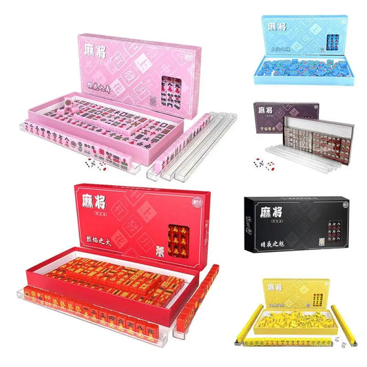 Mini Mahjong Set Portable Chinese Board Game for Fun Gatherings