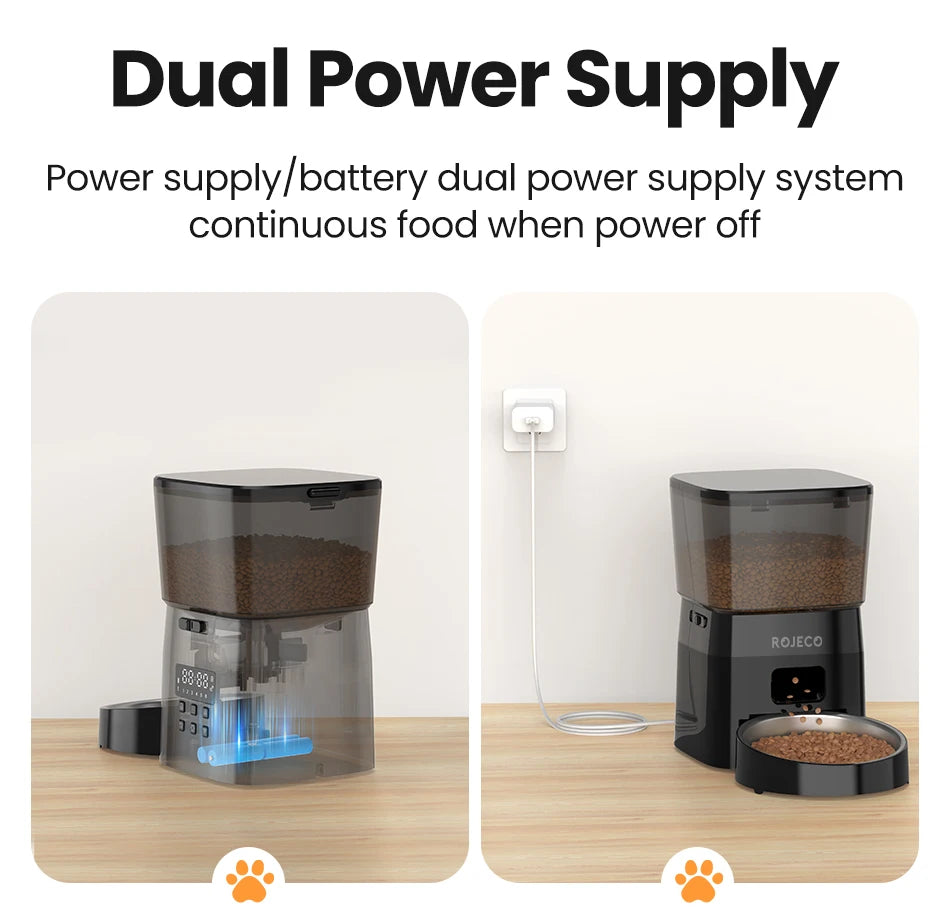 Rojeco Automatic Pet Feeder For Cats With Smart Control