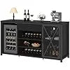Farmhouse Bar Cabinet With Fridge Space And Wine Storage