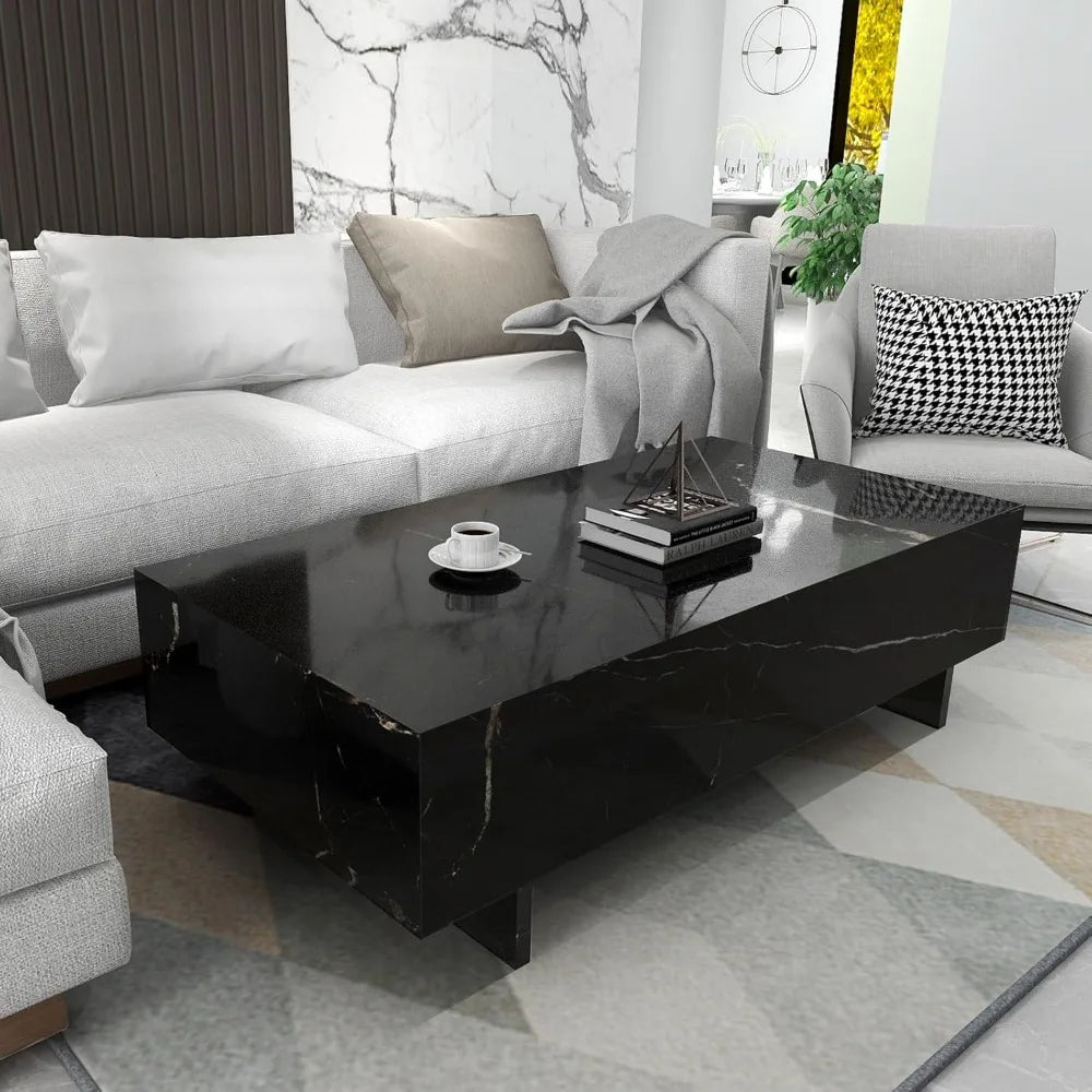 Marble Rectangle Coffee Table For Modern Living Rooms