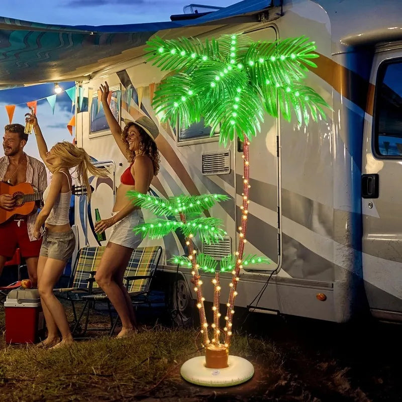 Solar Powered LED Palm Tree Decor With 8 Lighting Modes For Outdoor Use