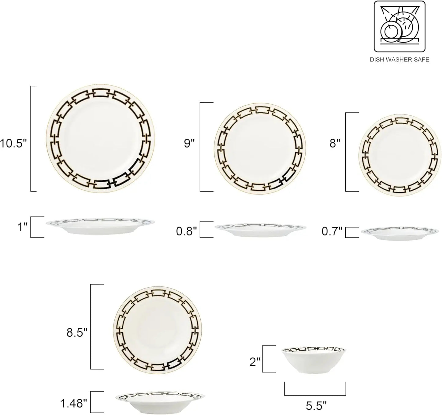 Bone China Dinnerware Set For Four With Elegant Engraved Pattern