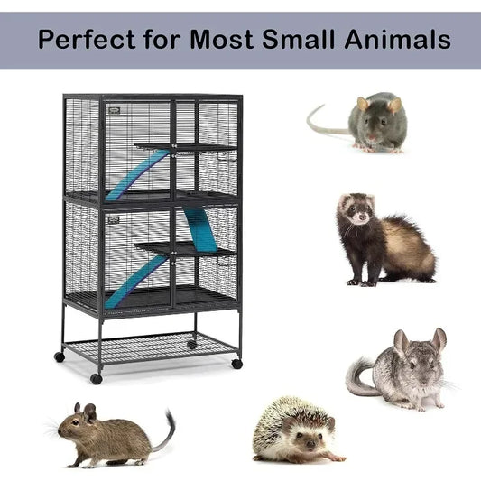 Deluxe Double Unit Small Animal Cage for Happy Critters