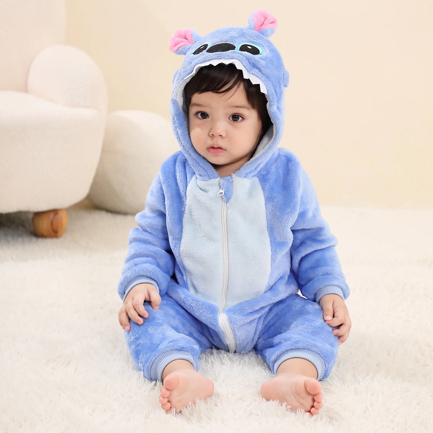 Stitch Kigurumi Romper For Babies And Kids Unisex Jumpsuit