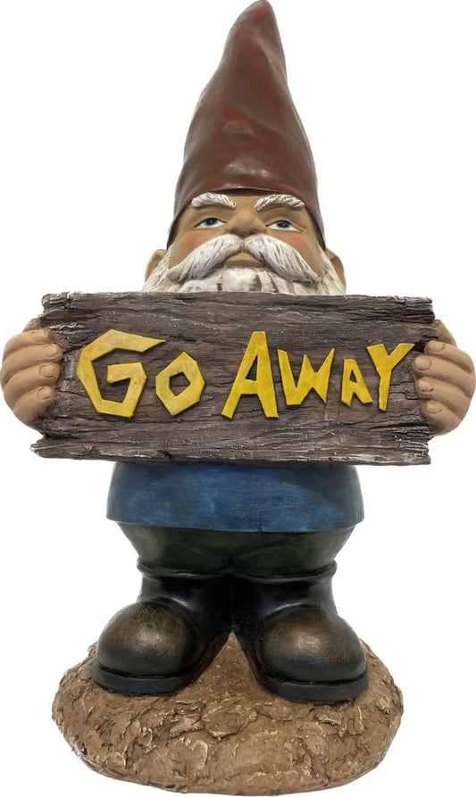 Go Away Gnome Sign for Funny Garden and Porch Decor