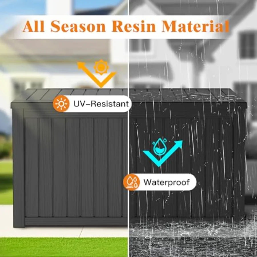 Resin Outdoor Storage Box Waterproof With Lockable Lid And Handles