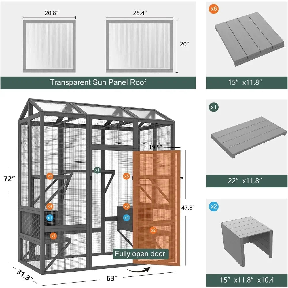 Catio Outdoor Cat Enclosure Walk In Habitat For Cats